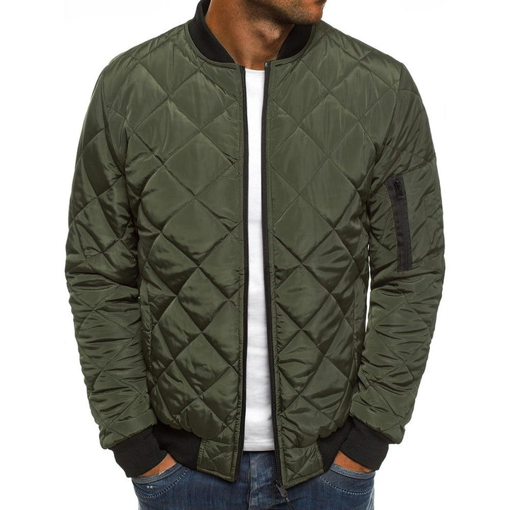 Men's quilted casual jacket with practical zipper and elastic cuffs Lisslune