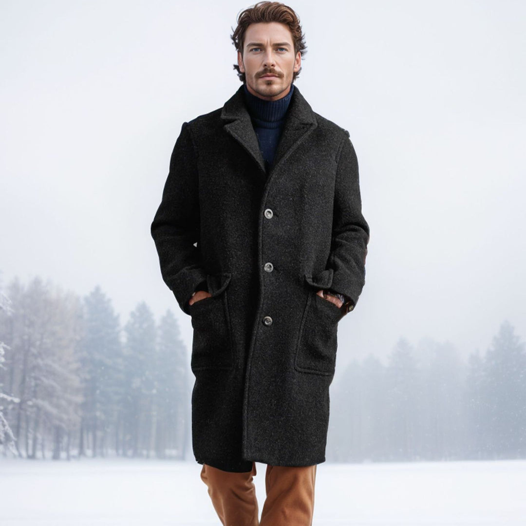 Men's elegant and warmer winter coat with double button placket and practical pockets Lisslune