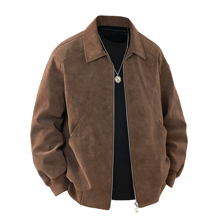 Men's elegant suede jacket with structured cut Lisslune