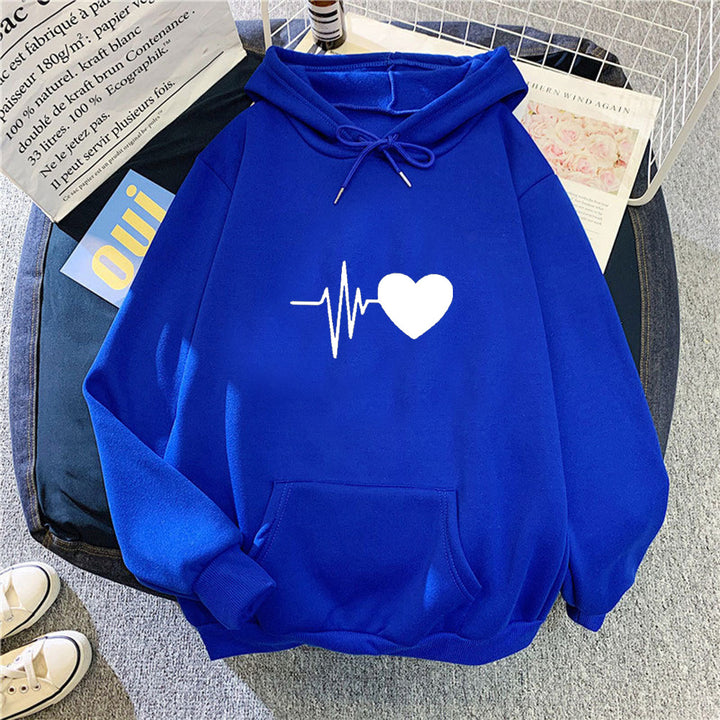 Women's hoodie with heartbeat motif Lisslune