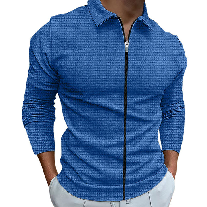 Men's functional pullover with zipper and textured design Lisslune