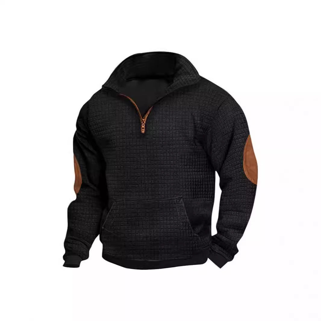 Men's sporty pullover with zipper and elastic cuffs Lisslune