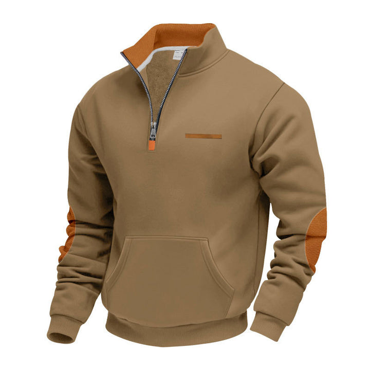 Men's hoodie with half zipper and color accents Lisslune