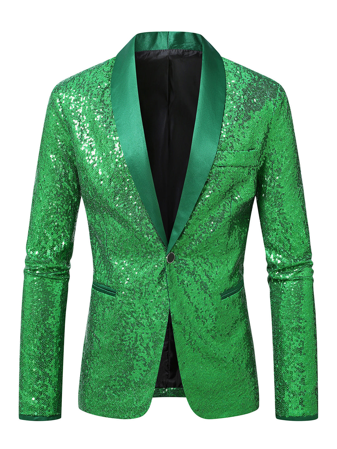 Men's elegant glittering blazer with satin collar section Lisslune