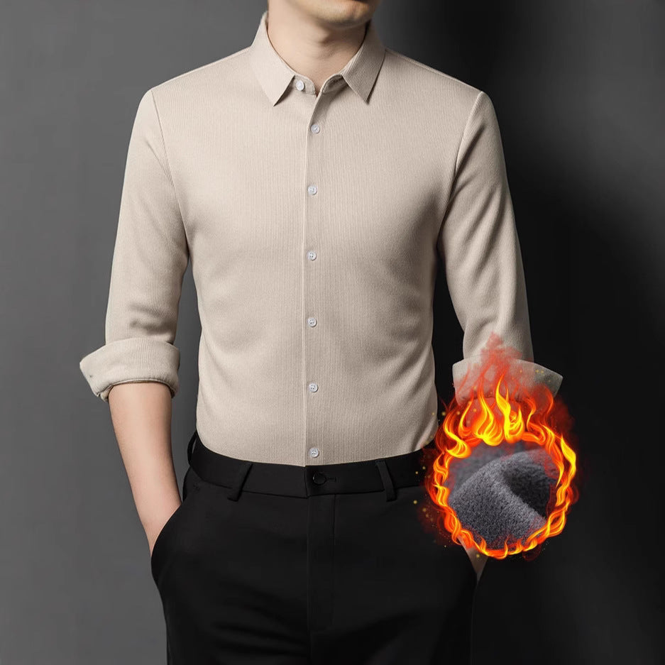 Men's Elegant Long Sleeve Shirt with Fine Structural Design Lisslune