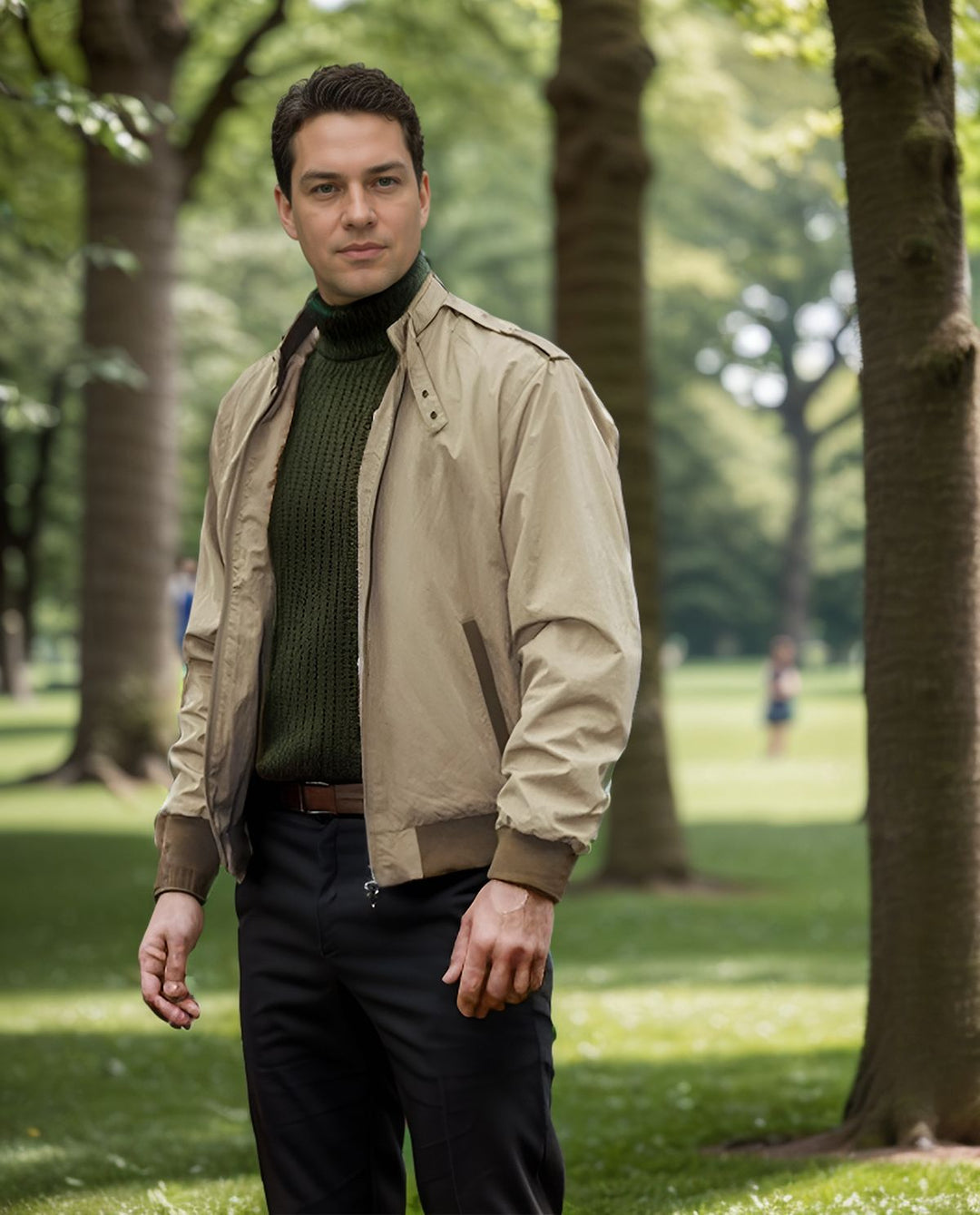 Men's lightweight transitional jacket with high collar and side pockets Lisslune