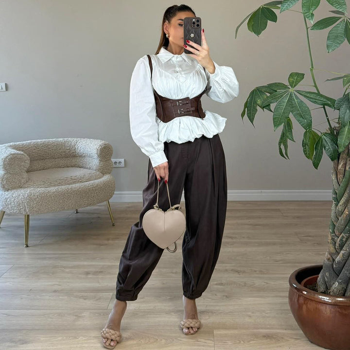 Ladies Corset Corset Top with Decorative Buckles Lisslune