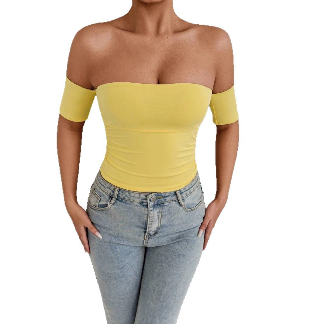 Damen Off-Shoulder Body mit figurbetonendem Schnitt Lisslune