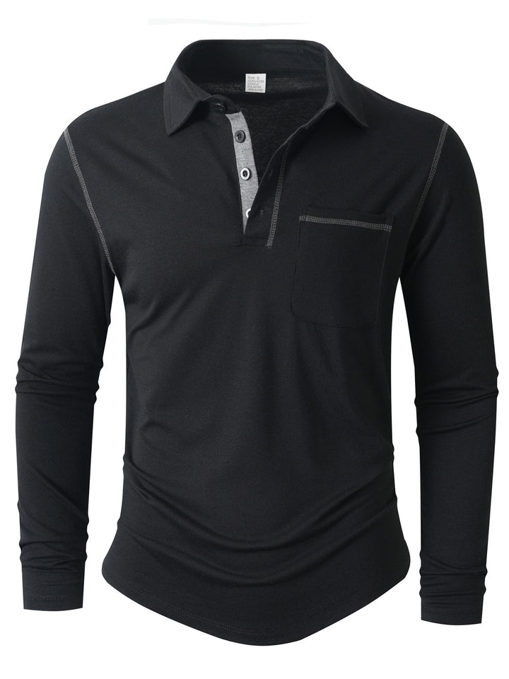 Men's Long Sleeve Polo Shirt Lisslune