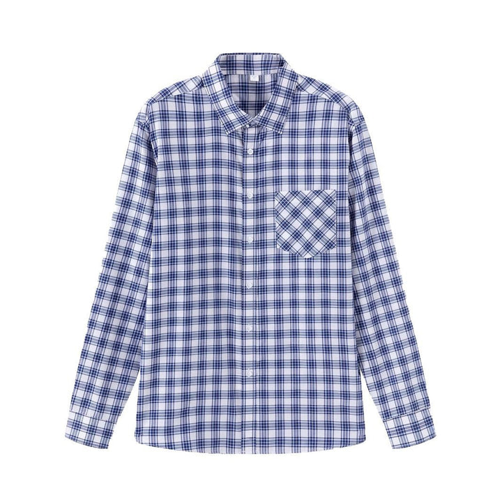 Men's casual checkered shirt with long sleeves and comfortable fit Lisslune