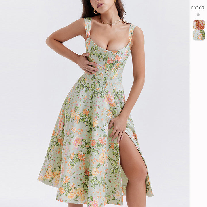 Women's maxi dress with off-shoulder design and floral pattern Lisslune