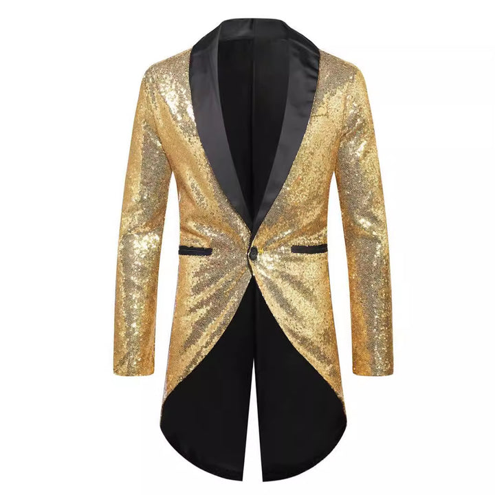 Men's Glittering Suit Blazer with Elegant Shawl Collar Lisslune