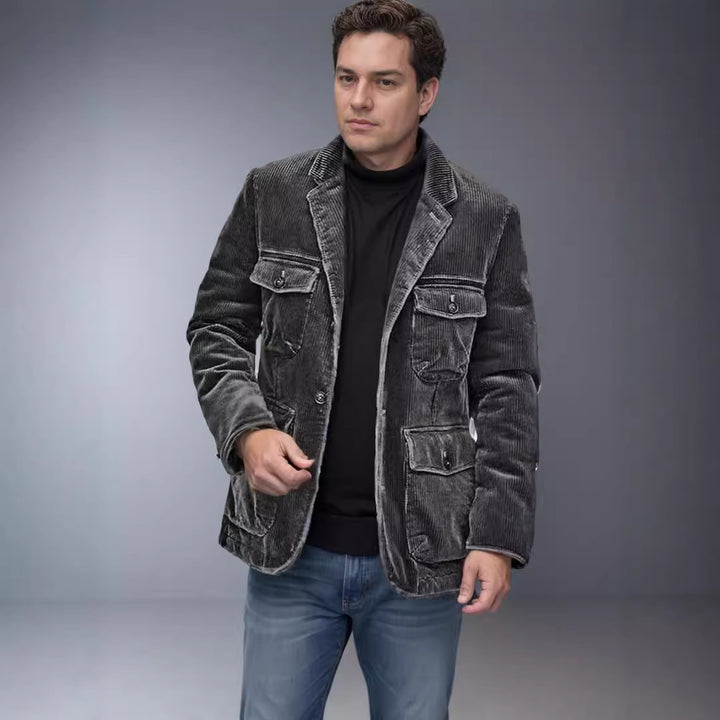 Men's lightweight cord jacket with practical pockets and modern design Lisslune