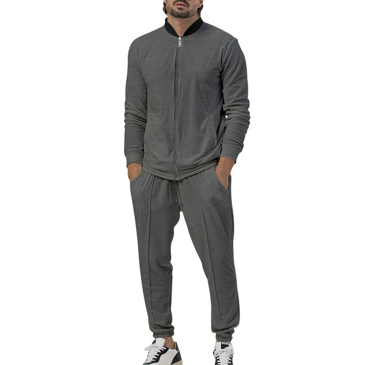 Men's sporty leisure set with full zip and elastic cuffs Lisslune