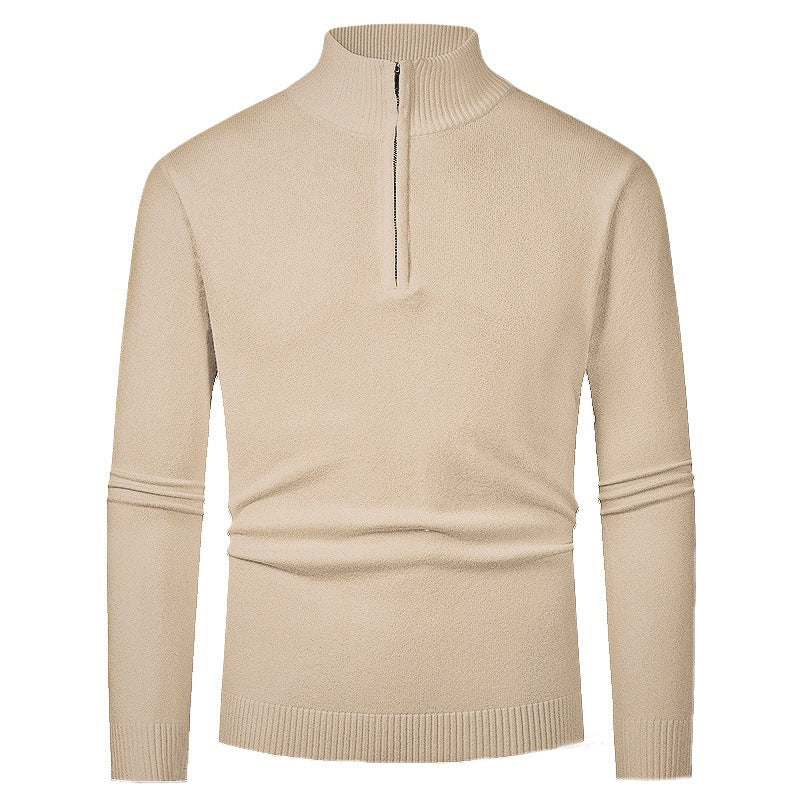 Men's elegant turtleneck sweater with full-length zipper Lisslune