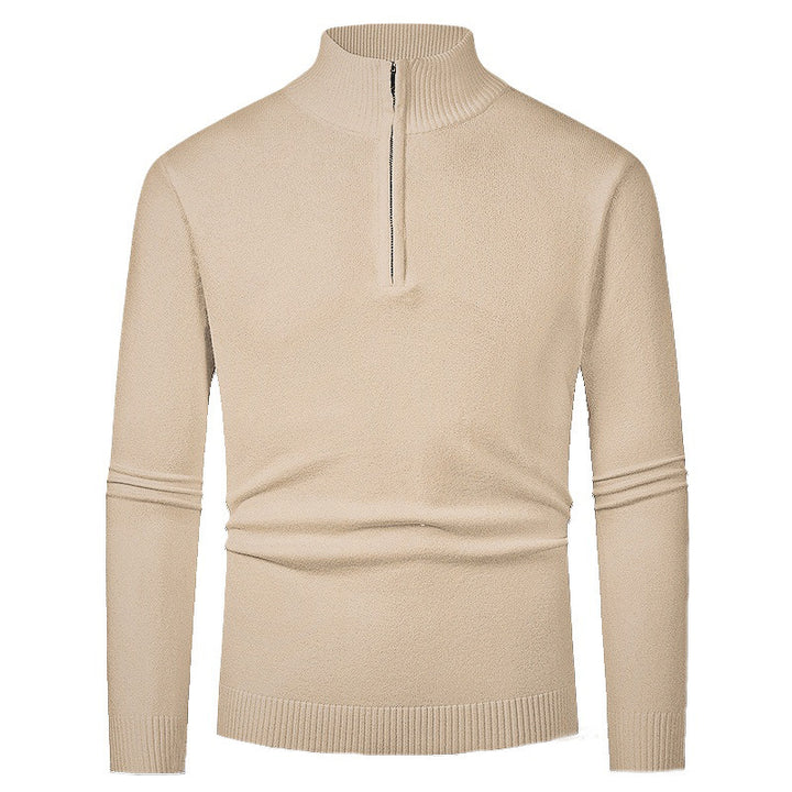 Men's elegant turtleneck sweater with full-length zipper Lisslune