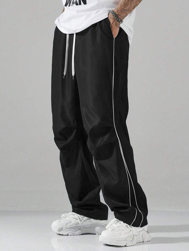 Men's sporty leisure pants with side piping Lisslune
