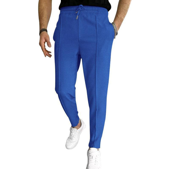 Men's loose casual pants with elastic waistband and stylish textured design Lisslune