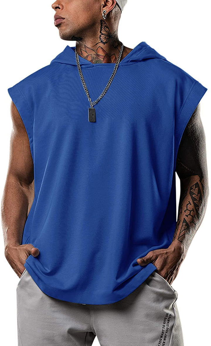 Men's sleeveless hoodie shirt made of high-quality cotton blend with fashionable cut Lisslune