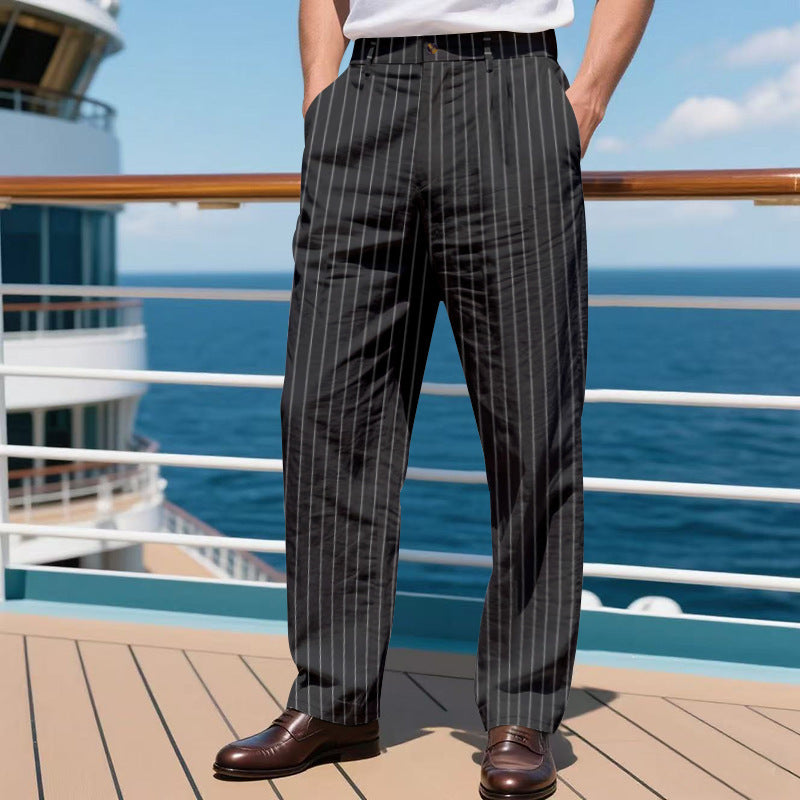 Men's elegant suit trousers with fine stripes Lisslune