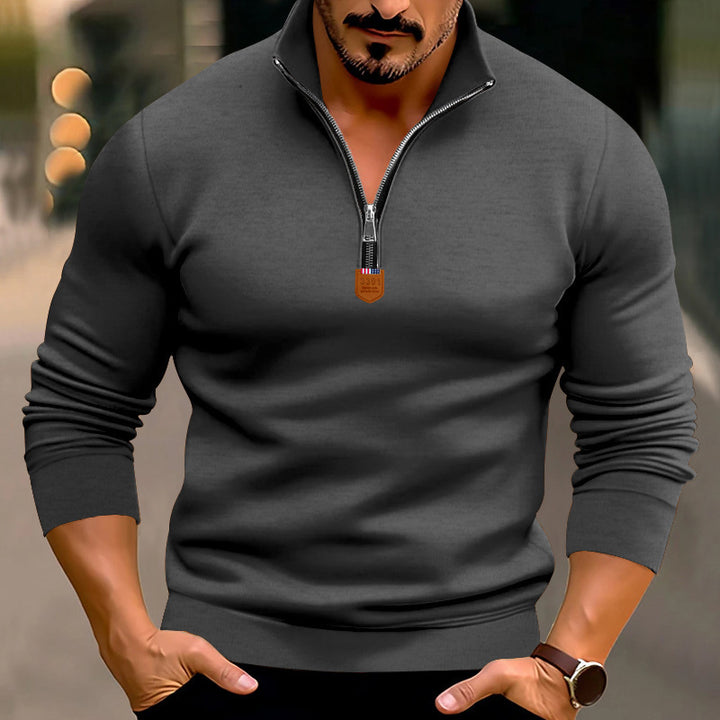 Men's padded sweater with modern zipper and slim fit Lisslune