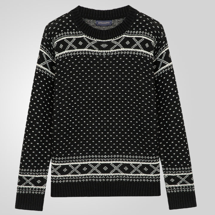 Men's patterned sweater with classic Norwegian pattern Lisslune