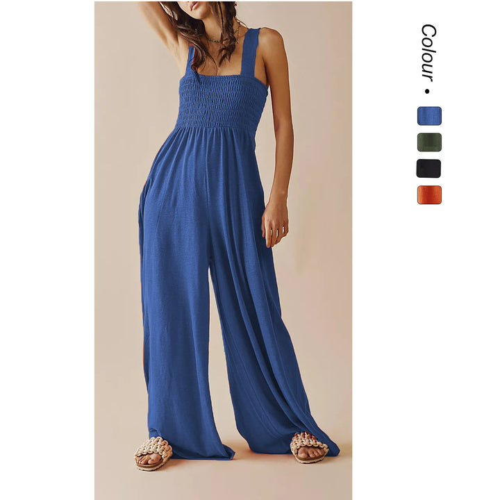 Women's Casual Jumpsuit with Elastic Top and Wide Leg Lune London