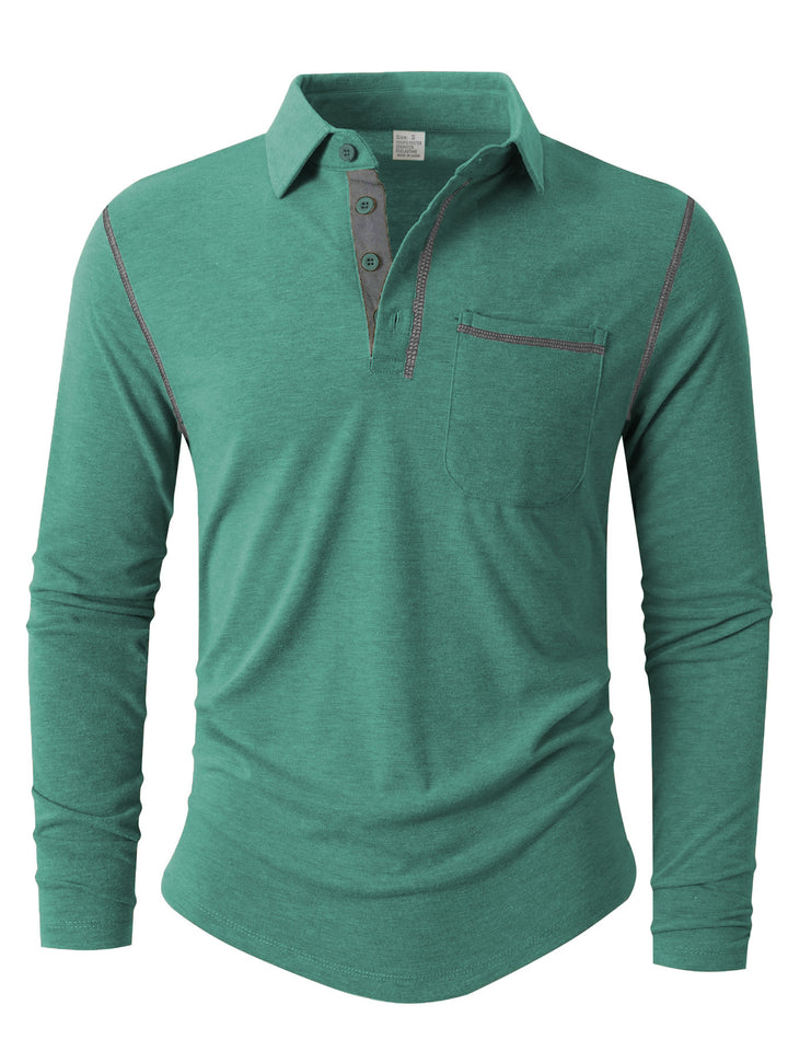 Men's Long Sleeve Polo Shirt Lisslune