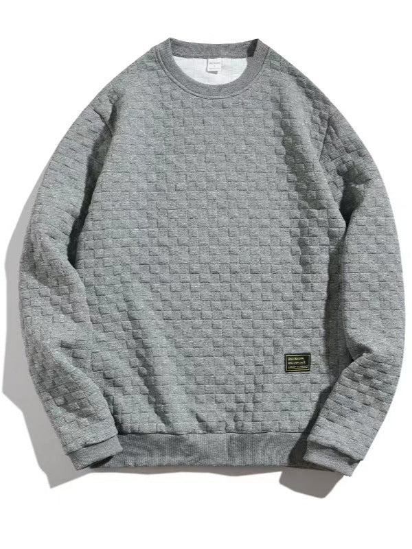 Men's casual textured sweater with round neck and elastic cuffs Lisslune