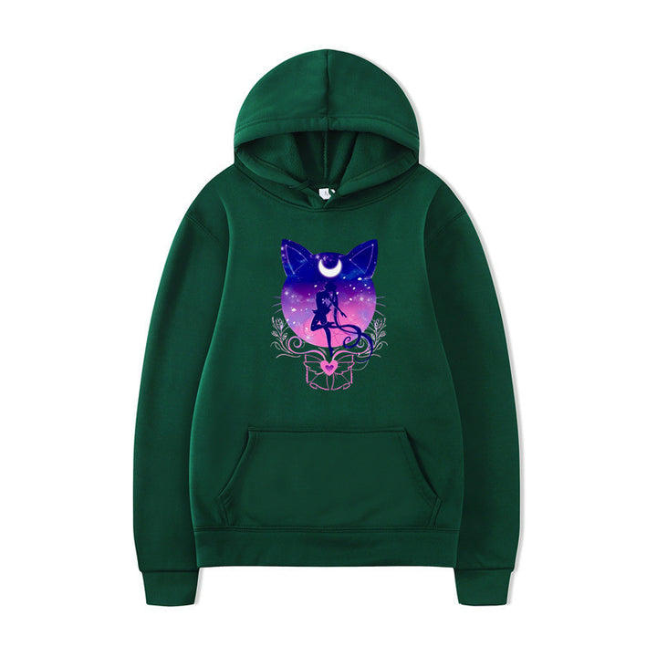 Women's hoodie with artistic cat design and comfortable fit Lisslune