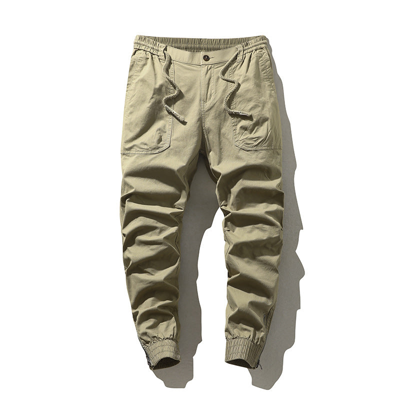 Men's sporty cargo pants with elastic waistband and practical pockets Lisslune