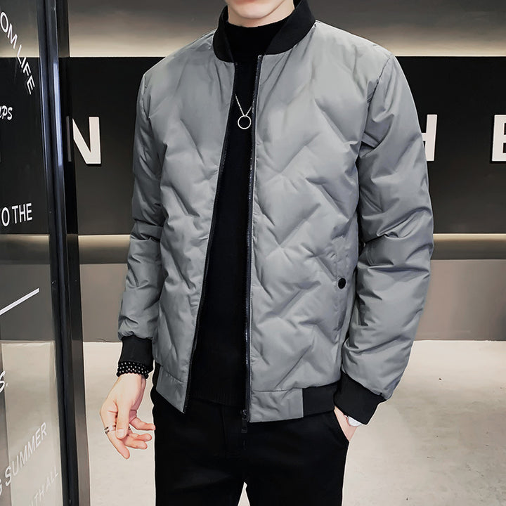 Men's quilted bomber jacket with high collar and practical pockets Lisslune