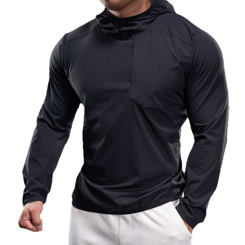 Men's Breathable Long Sleeve Shirt with Hood Lisslune