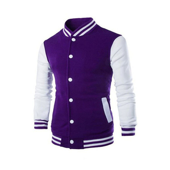 Men's sporty college jacket with contrasting sleeves and comfortable fit Lisslune