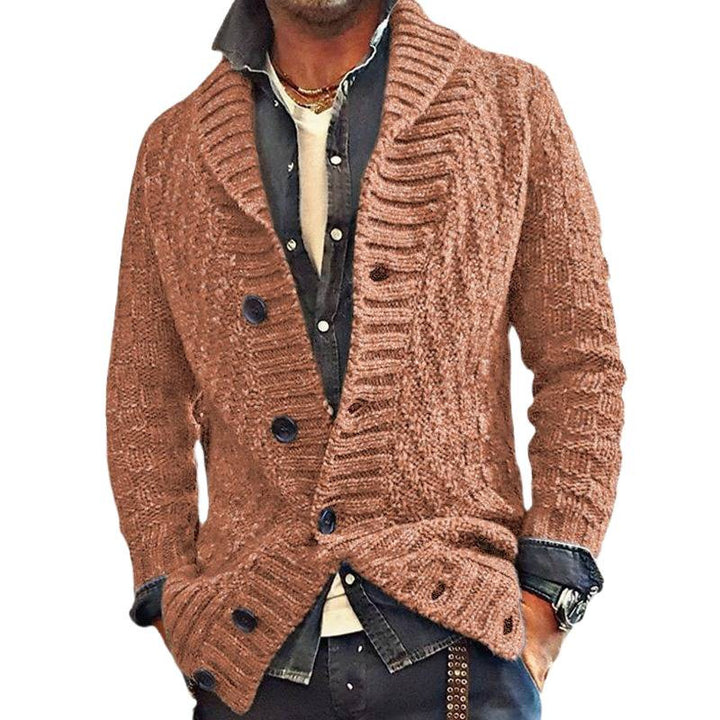Men's cardigan with modern cable pattern and button details Lisslune