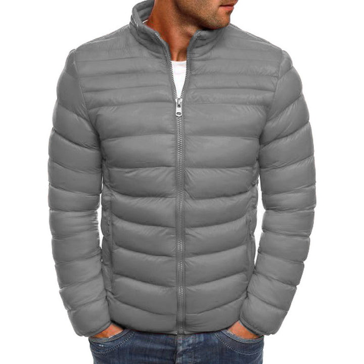 Men's fashionable quilted jacket with high collar and side zip pockets Lisslune