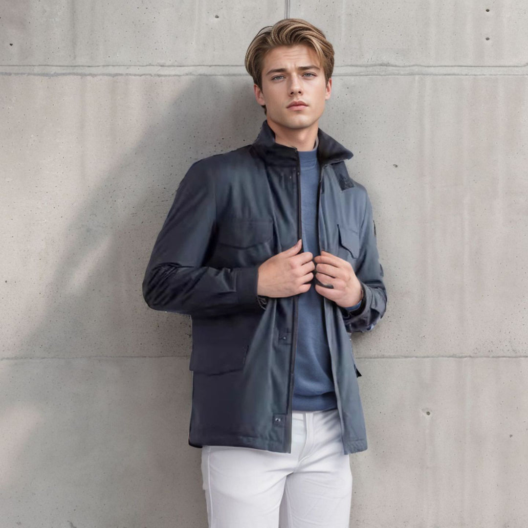 Men's modern utility jacket with practical pockets Lisslune