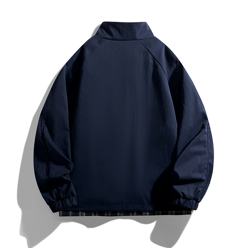 Men's casual transitional jacket with high collar and practical zip pockets Lisslune