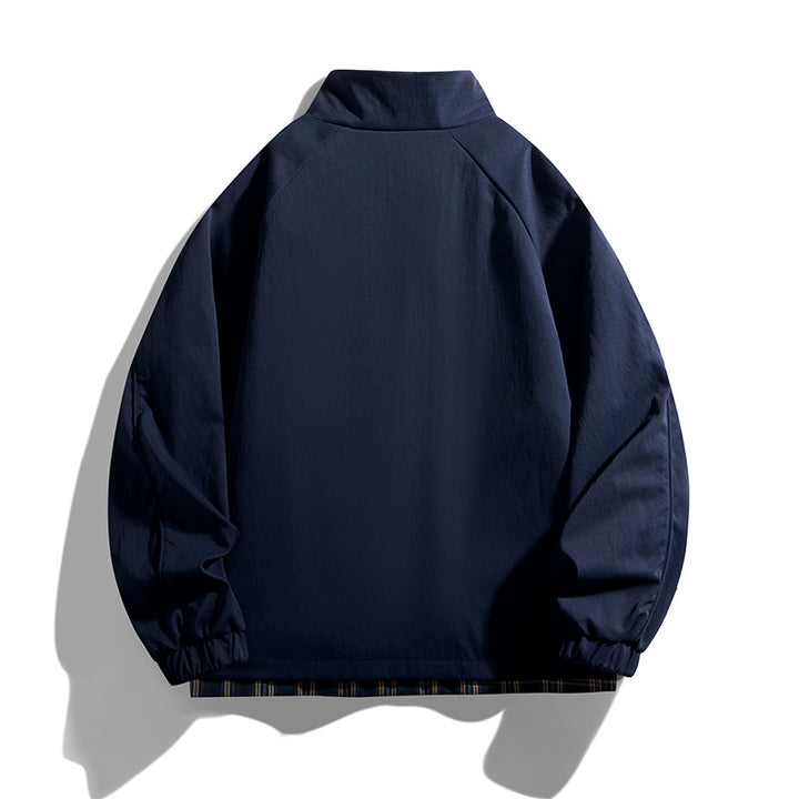 Men's casual transitional jacket with high collar and practical zip pockets Lisslune