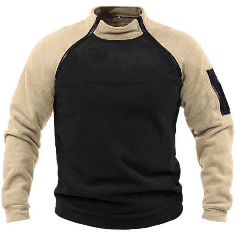 Men's functional fleece pullover with high collar Lisslune