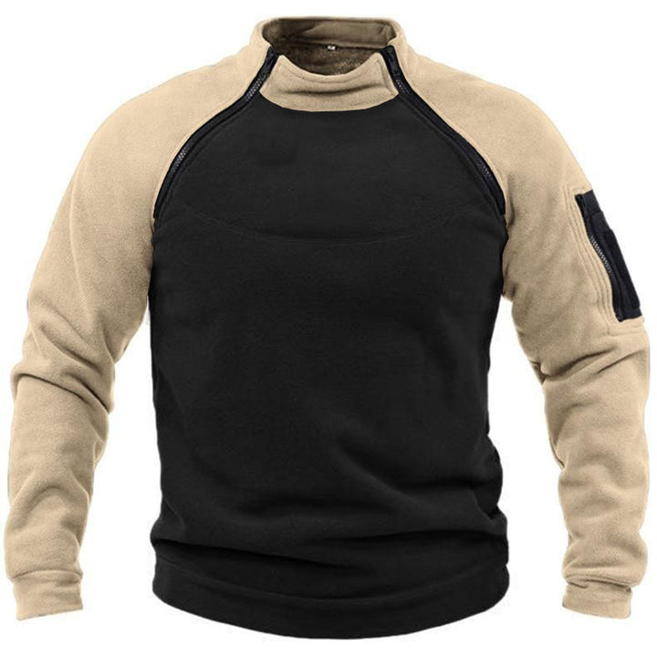 Men's functional fleece pullover with high collar Lisslune