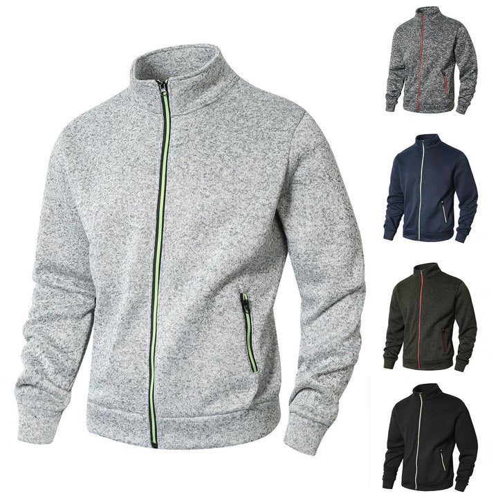 Men's fleece jacket with high collar and zipper Lisslune