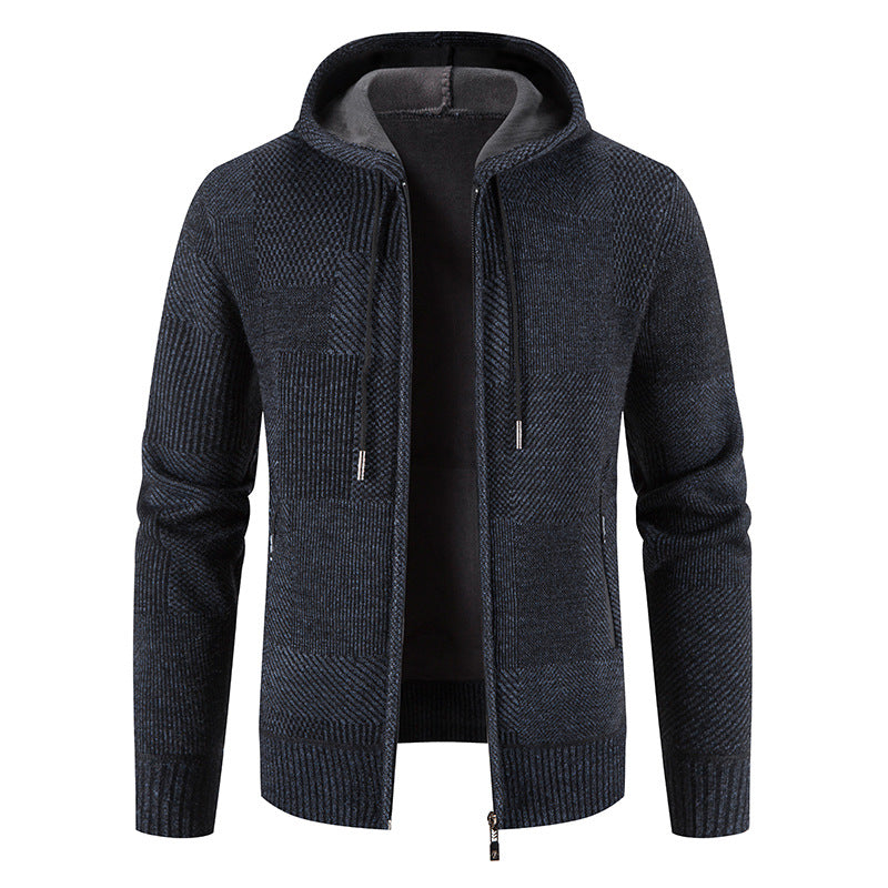 Men's cardigan with hood and modern structural elements Lisslune