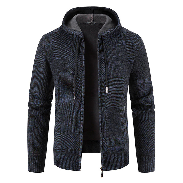 Men's cardigan with hood and modern structural elements Lisslune