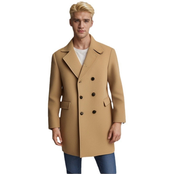 Men's elegant double-breasted coat made of soft material Lisslune