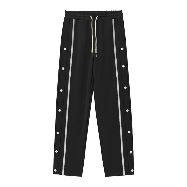 Men's sporty training pants with snap button details and breathable function Lisslune