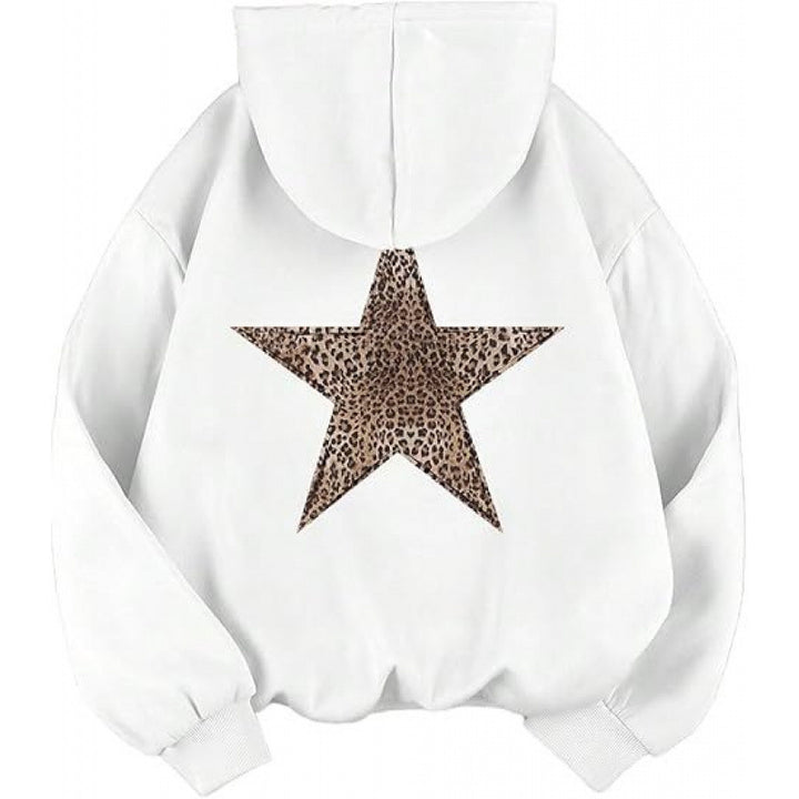Women's hoodie with stylish leopard star design and relaxed fit Lisslune