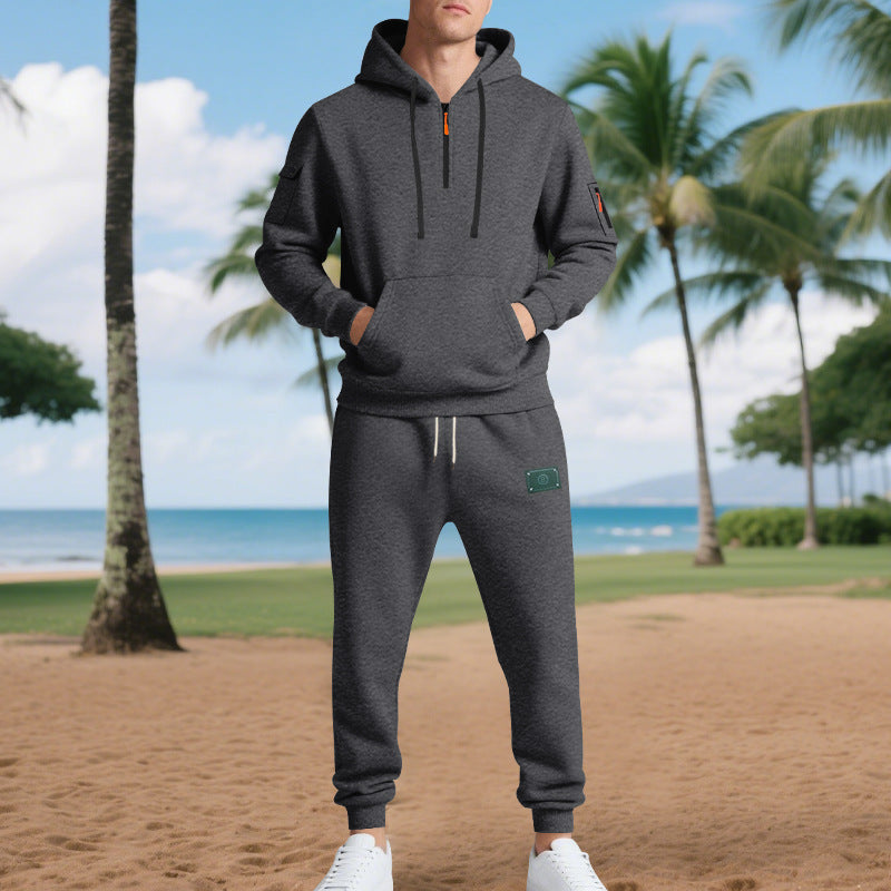 Men's sporty hoodie and tracksuit set with breathable properties and practical pockets Lisslune