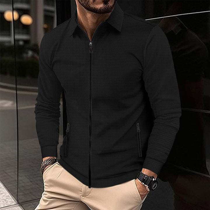 Men's leisure jacket with practical zipper and side pockets Lisslune