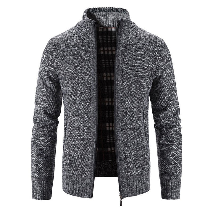 Men's Cardigan with High Collar and Luxurious Lining Lisslune